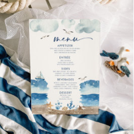 Invitación Menú de Baby Shower temático Nautica