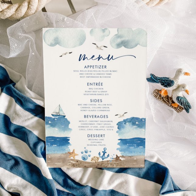 Invitación Menú de Baby Shower temático Nautica (Subido por el creador)