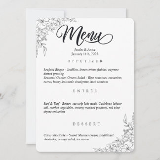 Invitación Menú de boda