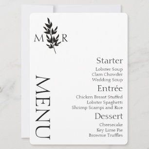 Invitación Menú de Boda con Logo de Rama Botánica