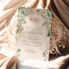 Invitación Menú de Boda Daisies Art Nouveau de Mucha