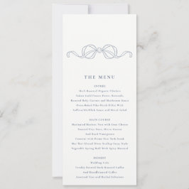 Invitación Menú de Boda de Lazada Azul Oscura Minimalista con