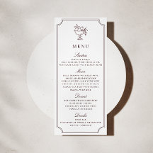 Menú de boda de marco doble de Borgoña blanco mode