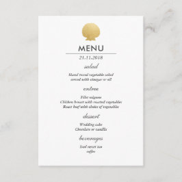 Invitación Menú de boda de océano | Hoja de oro falsa de conc