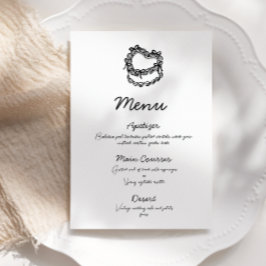 Invitación Menú de Boda de pasteles dibujado a mano