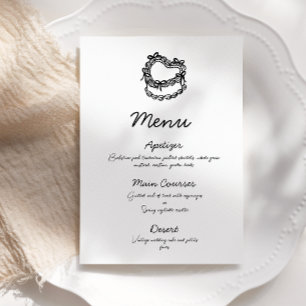 Invitación Menú de Boda de pasteles dibujado a mano