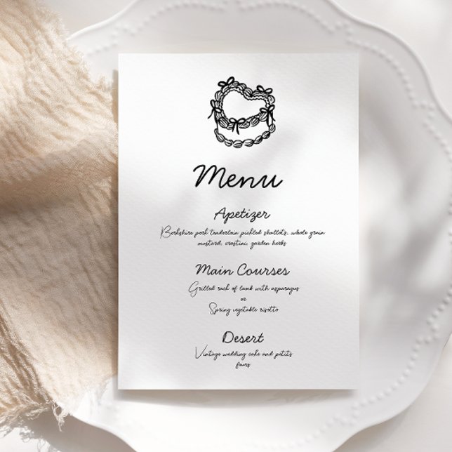 Invitación Menú de Boda de pasteles dibujado a mano (Subido por el creador)