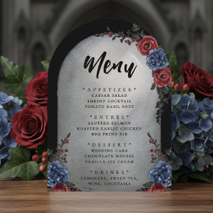 Invitación Menú de Boda Floral Gótico Headstone