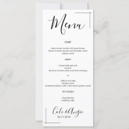 Invitación Menú de Boda Minimalista con Borde Cruzado