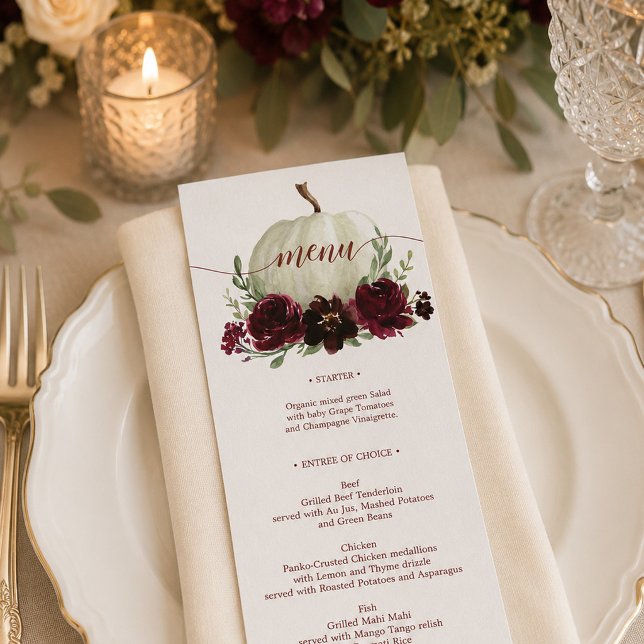 Invitación Menú de Boda o Fiesta de Regalos de Otoño con Cala (Subido por el creador)