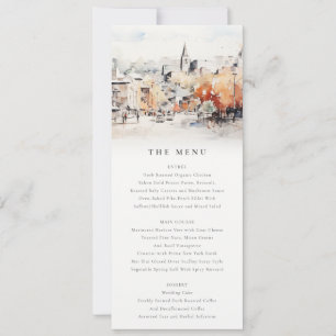 Invitación Menú de Boda Paisaje de Greenville Carolina del Su