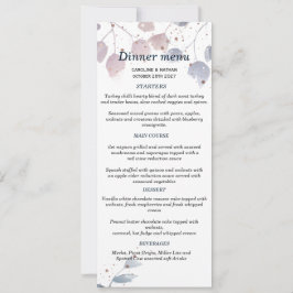 Invitación Menú de Boda Simple y Elegante con Verdor