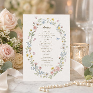 Invitación Menú de Boda Suite Floral Acuarela