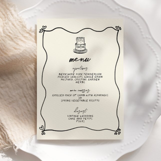 Invitación Menú de Boda Whimsical Retro manuscrito (Subido por el creador)