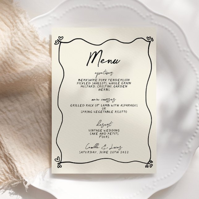 Invitación Menú de Boda Whimsical Retro manuscrito (Subido por el creador)