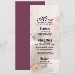 Invitación Menú de bodas de campo de leche rústica