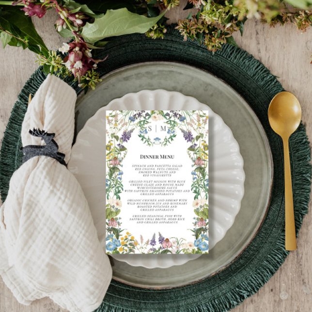 Invitación Menú de Bodas de primavera de Flor Floral Floral M (Subido por el creador)