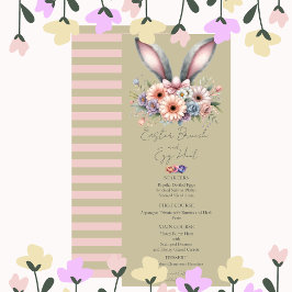 Invitación Menú de Brunch de Pascua Aroma de conejo floral