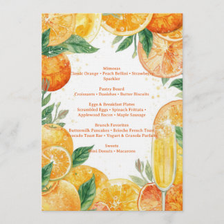 Invitación Menú de Brunch Vibrante de Mimosa – Cítricos de Ac