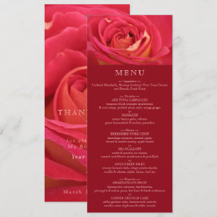 Invitación Menú de Celebración de Cumpleaños de Rosa