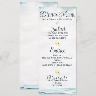 Invitación Menú de cena de boda náutica