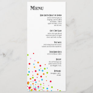 Invitación Menú de Cena de Celebración con Confeti