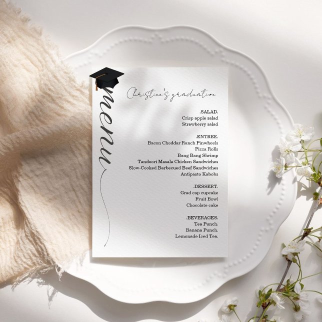 Invitación Menú de cena de la fiesta de graduación del guión  (Subido por el creador)