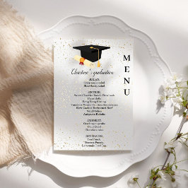 Invitación Menú de cena de la fiesta de graduación romántica 