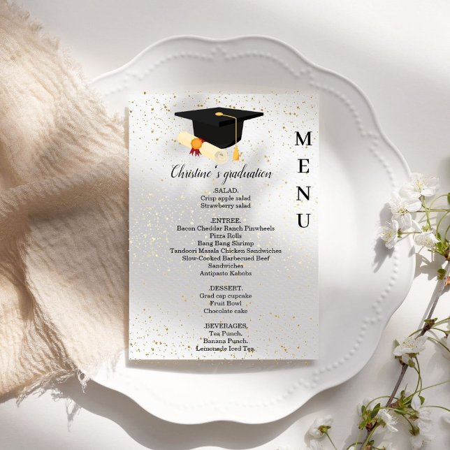 Invitación Menú de cena de la fiesta de graduación romántica  (Subido por el creador)