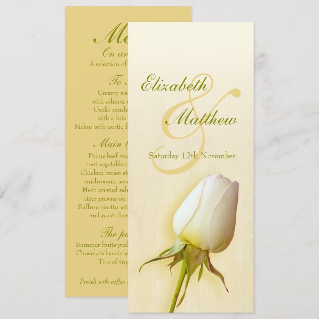 Invitación Menú de cena de la recepción de la boda de un brot (Anverso / Reverso)