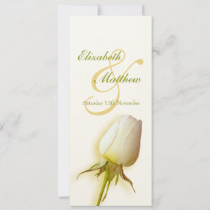 Invitación Menú de cena de recepción de boda con capullo de r
