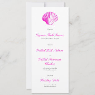 Invitación Menú de Cena de Recepción de Boda con Concha de Ma
