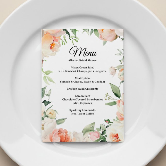 Invitación Menú de Desayuno de Boda Floral Imprimible (Subido por el creador)