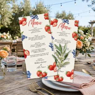 Invitación Menú de Desayuno Nupcial de Fresa Dulce de Baya
