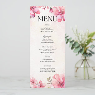 Invitación Menú de ducha de boda floral de Petals y Prosecco