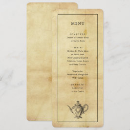 Invitación Menú de estilo de distrés de vejez vintage
