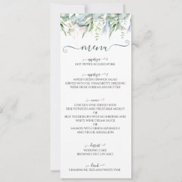 Invitación menú de eucalipto verde menta acuarela