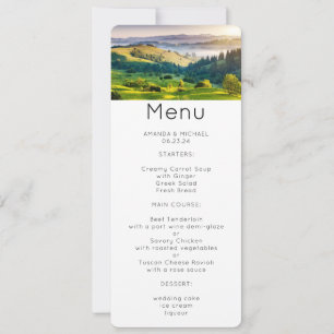 Invitación Menú de foto de naturaleza escénica de colinas ond