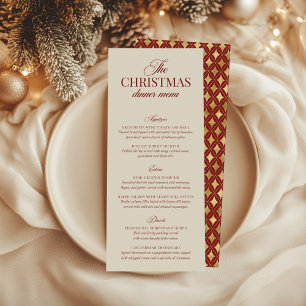 Invitación Menú de imitación de Relieve metalizado dorado y r