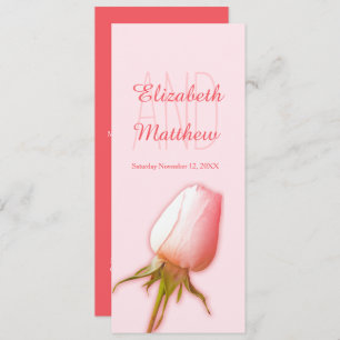 Invitación Menú de la cena de la boda de rosa rosa rosa rosa