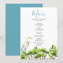 Invitación Menú de pájaros y manglares tropicales acuáticos