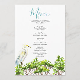 Invitación Menú de pájaros y manglares tropicales acuáticos