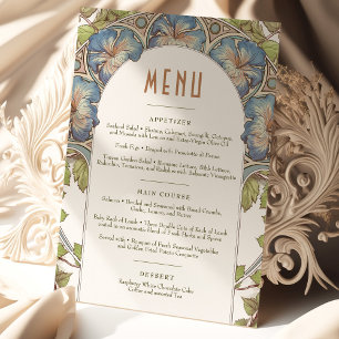 Invitación Menú de Petunia Boda Art Nouveau vintage de Mucha