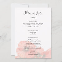 Menú de recepción de boda de flor de amapola