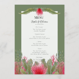 Invitación Menú de recepción de bodas con temática de playa n