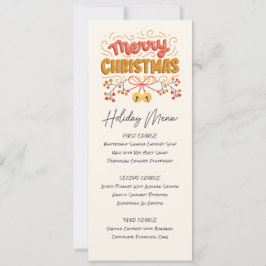 Invitación Menú de vacaciones Berries y Bells imprimibles