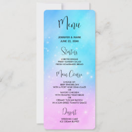 Invitación Menú del cielo con gradiente rosa y azul pastel