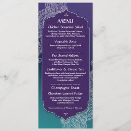 Invitación Menú Estilo Henna Joyas Fiesta Boda Recepción