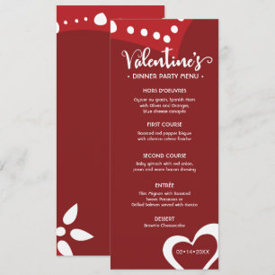 Invitación menú fiesta para la cena del personalizado Red Val