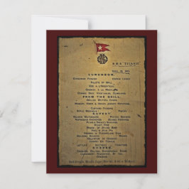Invitación Menú final RMS Titanic